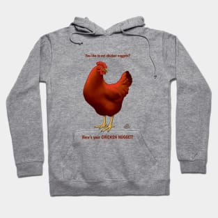 Funny Red Hen Chicken Nuggets Bird Poop Hoodie